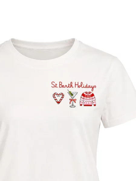 Tricou Mc2 Saint Barth cu broderie alb