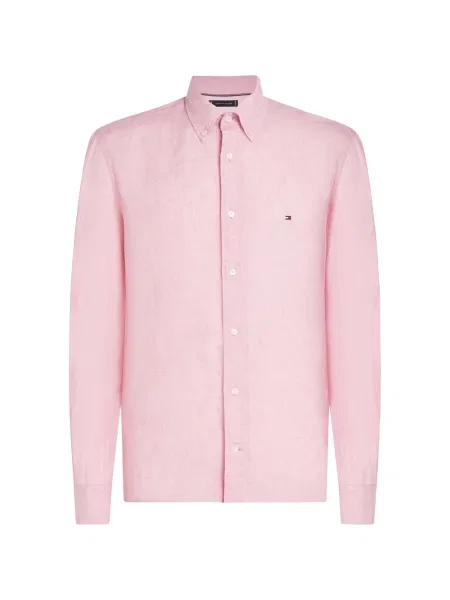 Lniana koszula Tommy Hilfiger różowa