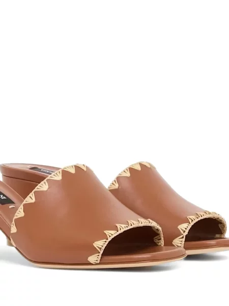 Sandale Giorgio Armani cu broderie din piele maro