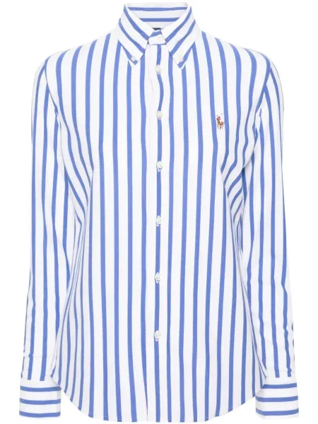 Кожени маратонки Polo Ralph Lauren бродирани синьо