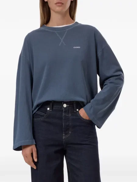 Lung tricou Closed cu imagine albastru