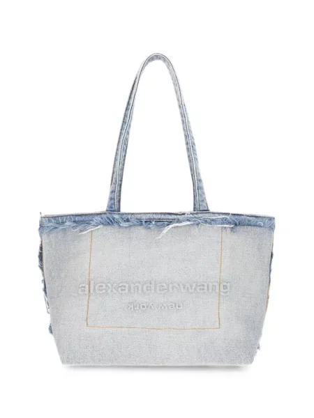 Geantă shopper Alexander Wang cu autograf albastru