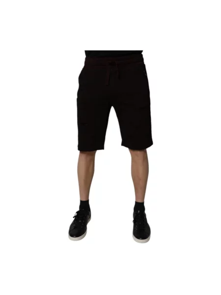 Bermudy Dolce And Gabbana z logo brązowe