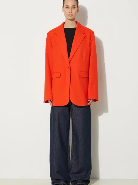 Піджак Samsoe Samsoe однобортний однотонна помаранчевий