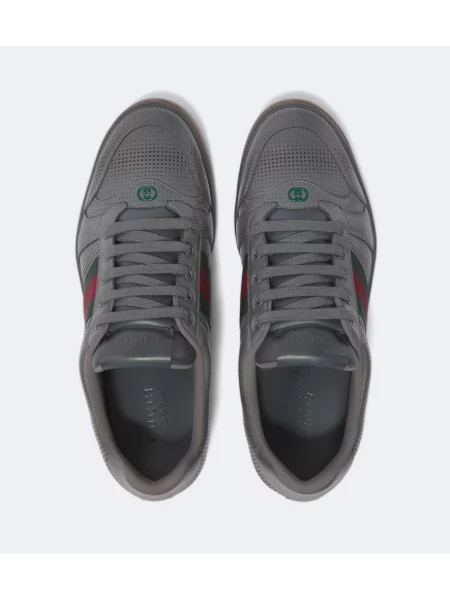 Kožené tenisky Gucci Screener sivá