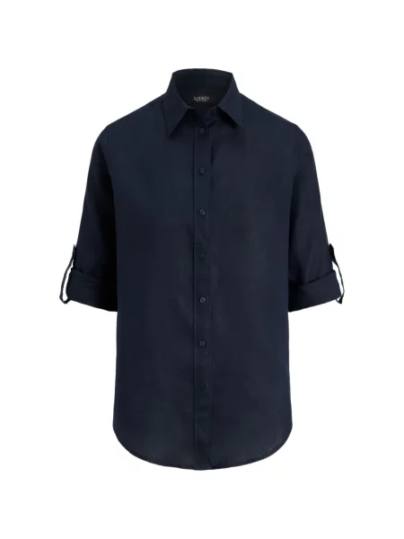 Cămașă de in Lauren Ralph Lauren de in albastru