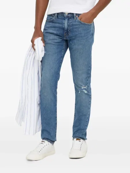 Ретро слаб дънки skinny fit Levi's® с разкъсвания синьо