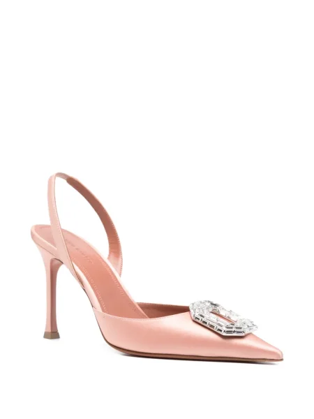 Pantofi cu toc Amina Muaddi slingback roz