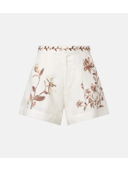 Pantaloni scurți Agua By Agua Bendita de in cu model floral alb