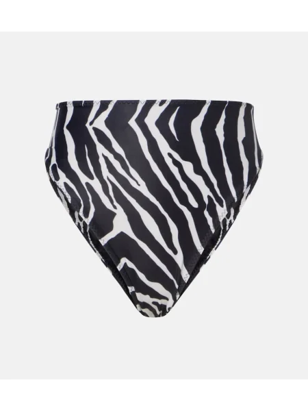 Bikini Same z wysoką talią z nadrukiem w zebrę czarny
