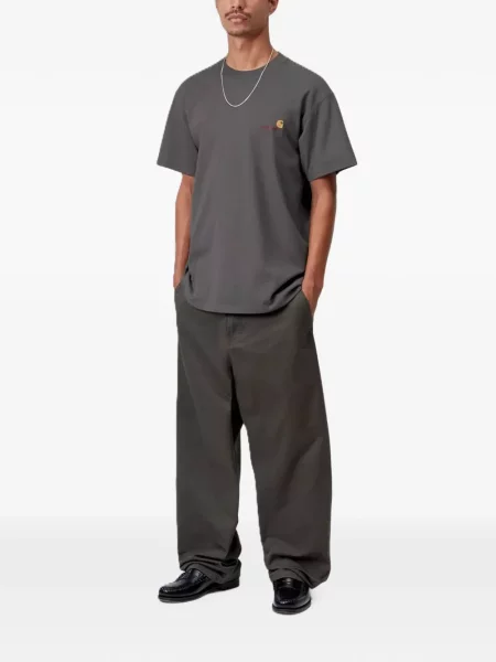 Tricou Carhartt Wip cu broderie gri