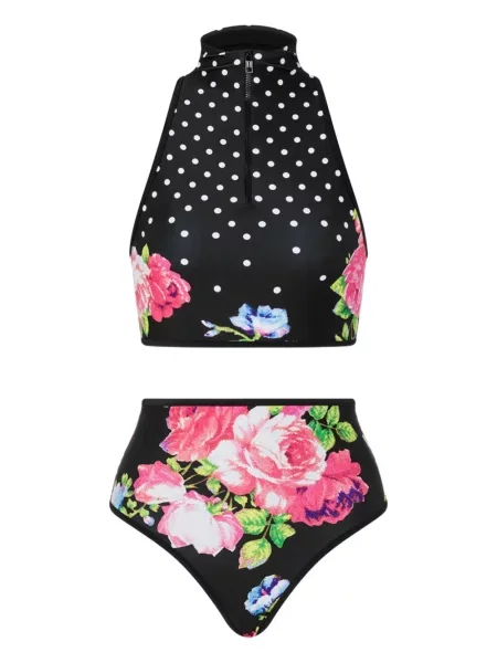 Bikini Moschino w kwiatki czarny