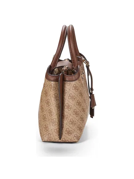 Crossbody kabelka Guess s autogramom hnedá