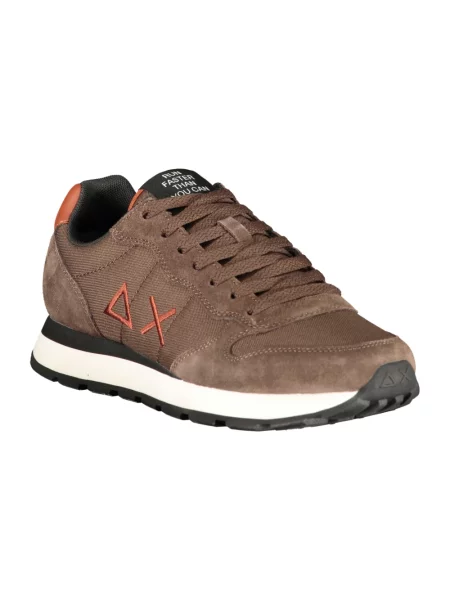Sneakersy Sun68 skórzane brązowe