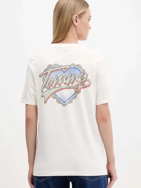 Tričko Tommy Jeans béžová