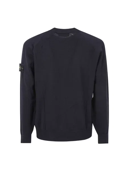 Dzianinowy sweter Stone Island z kamieniami niebieski