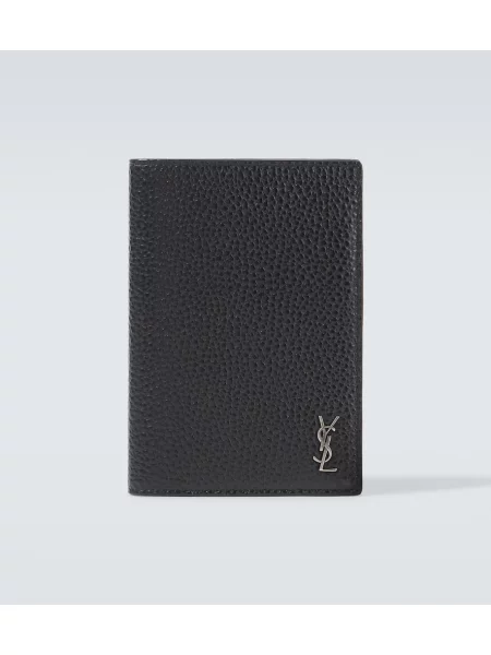 Kožená peněženka Saint Laurent černá