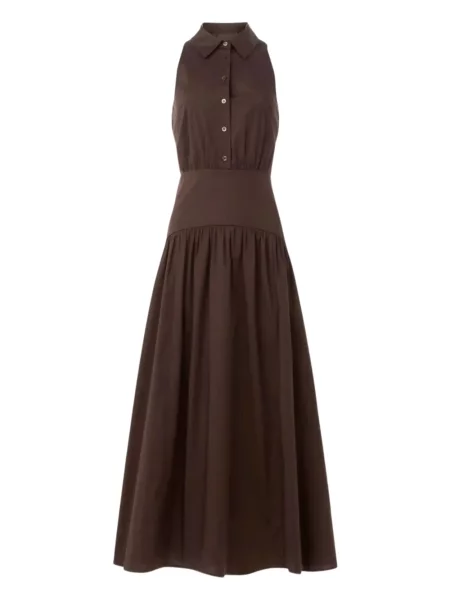 Rochie midi Staud până la genunchi de costum maro