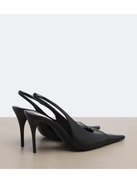 Pantofi cu toc Saint Laurent din piele slingback negru