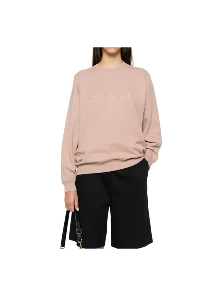 Bluza Saint Laurent z logo różowa