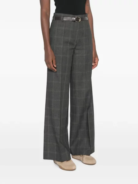Pantaloni Sandro în carouri gri