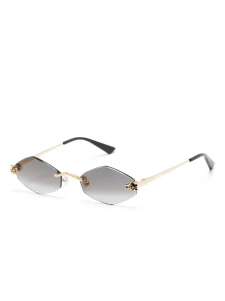 Saulės akiniai Cartier Eyewear su tigro raštu auksinė