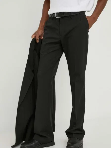 Tiger Of Sweden pantaloni din lana drept negru