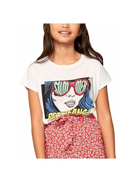 Tricou copii Pepe Jeans alb