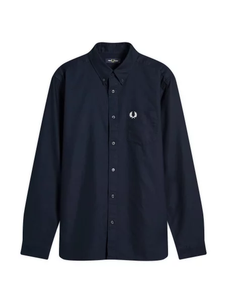 Fred Perry Koszula Mężczyźni Regular Fit jednolity S niebieski