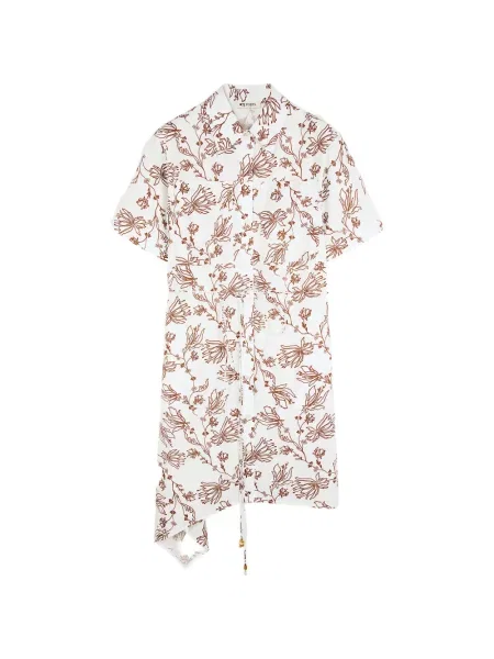 Rochie midi Ports 1961 cu model floral până la genunchi de costum alb