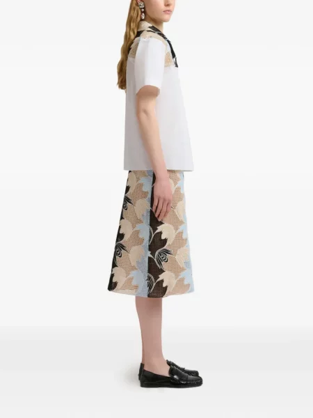 Cămașă Marni cu model floral plasă alb