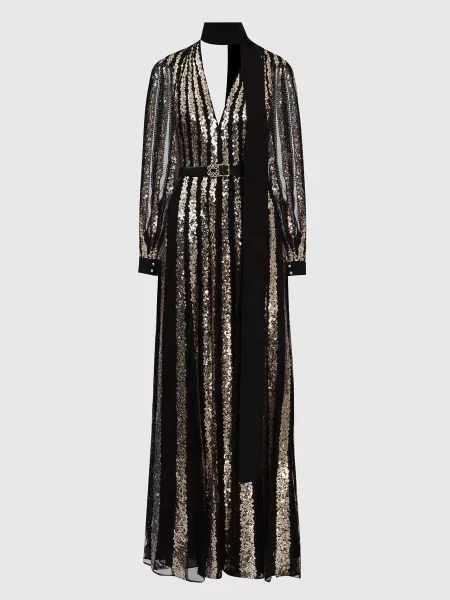 Вечернее платье Elie Saab с открытой спиной черное