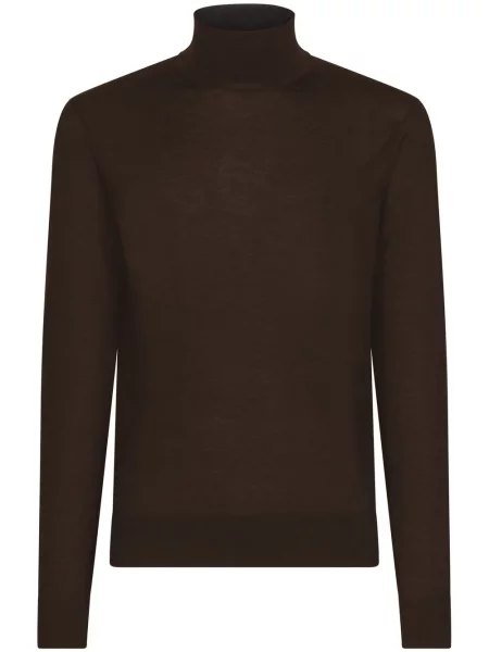 Sweter Dolce And Gabbana z kaszmiru brązowy