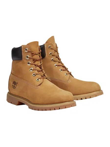 Botki Timberland skórzane na płaskim obcasie beżowe