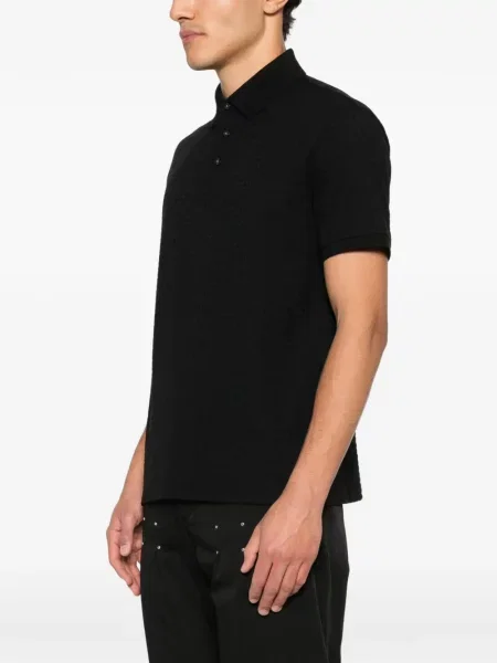 Polo Emporio Armani din jacard negru