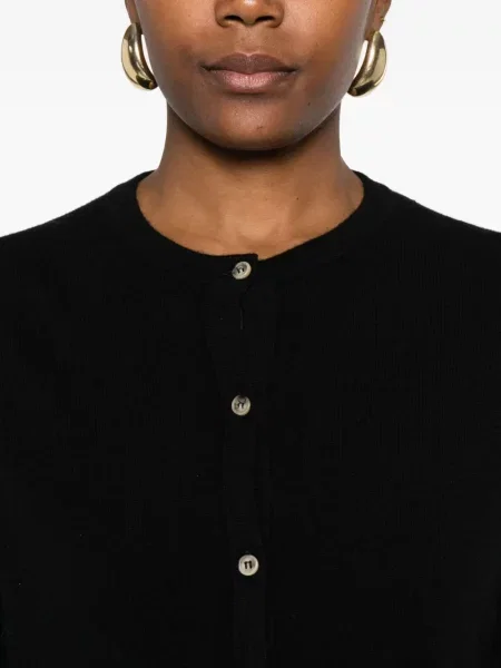 Cardigan Soft Goat tricotate cu decolteu rotund negru