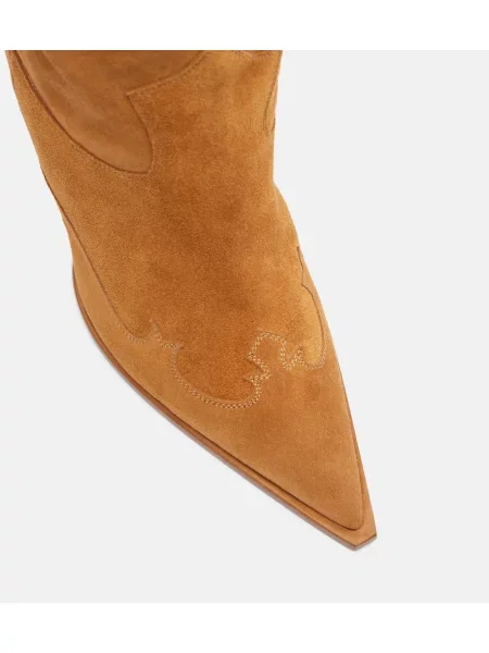 Botine Paris Texas din piele de căprioară cowboy maro