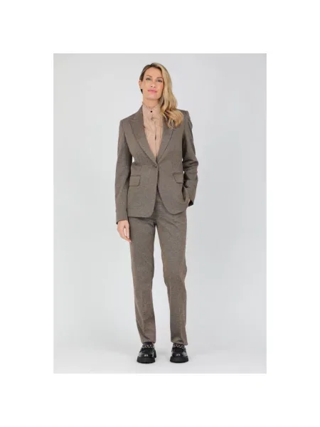 Dzianinowe spodnie Max Mara Studio brązowe