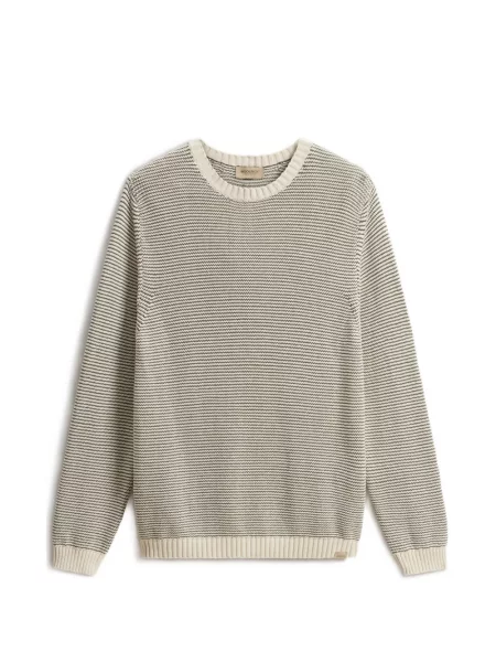 Pulover Woolrich cu dungi cu decolteu rotund