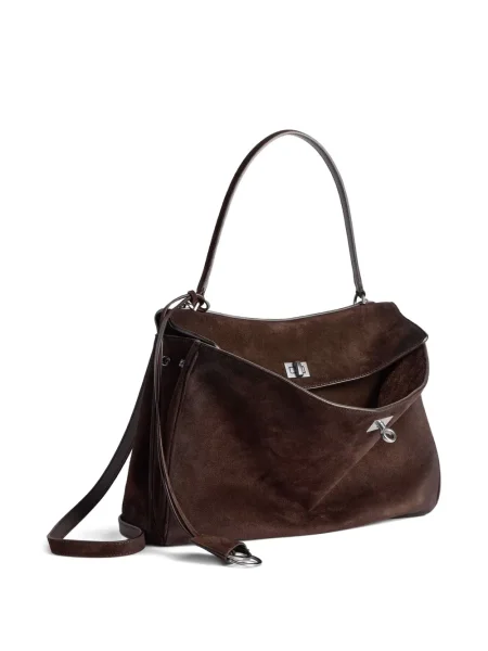 Top Balenciaga din piele de căprioară maro