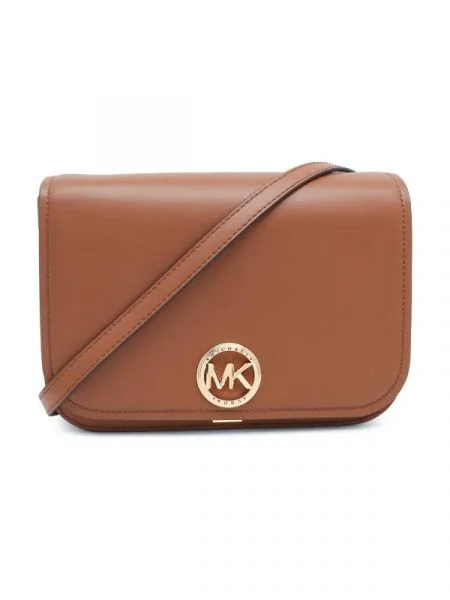 Michael Kors De piele geantă poștaș Luggage maro