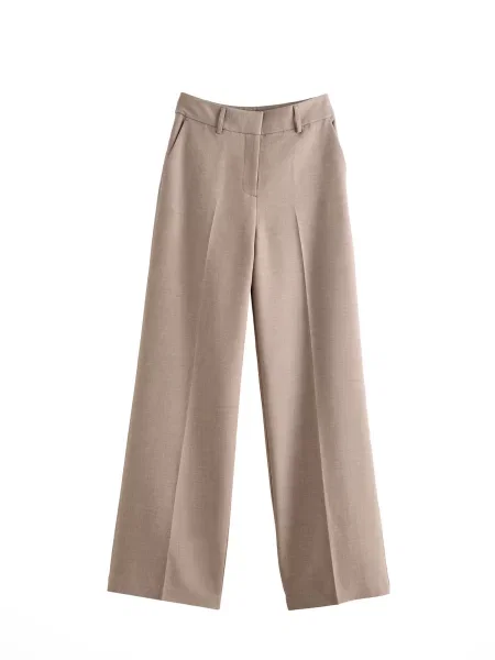 Lipsy Pantaloni cu dungă amestecat bej