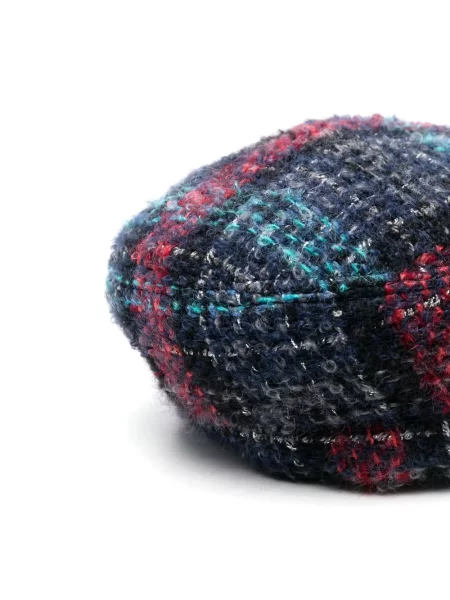 Tvídová kšiltovka Chanel Pre-owned modrá