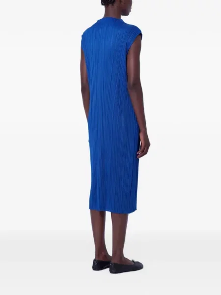 Αμάνικη μίντι φόρεμα Pleats Please Issey Miyake μπλε