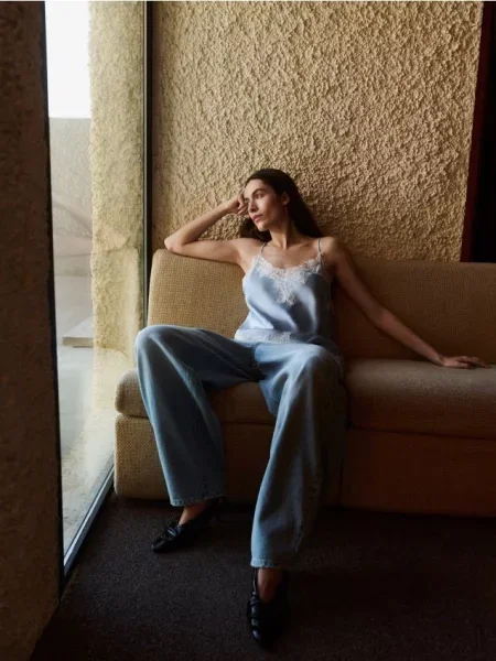 Reserved Top-maieu albastru-pal albastru