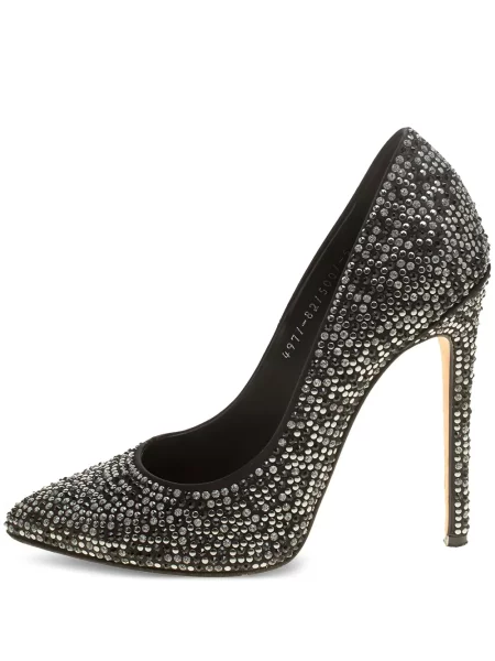 Pantofi cu toc Gina de cristal negru