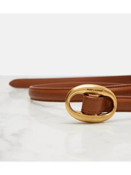 Curea Saint Laurent din piele maro