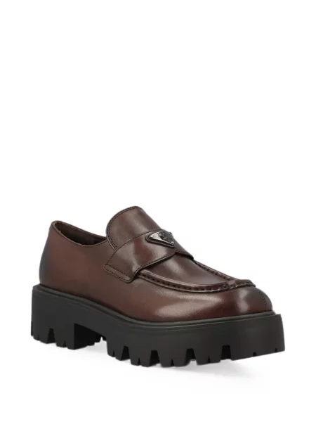 Pantofi loafer Prada din piele maro
