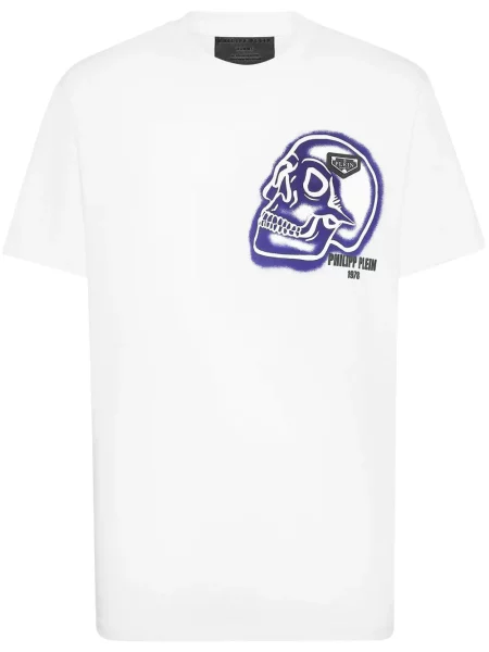 Tricou Philipp Plein cu imagine alb