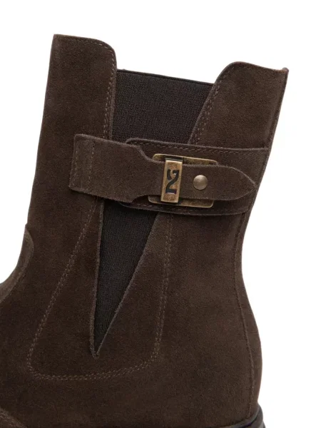 Botine Nero Giardini din piele de căprioară cu cataramă maro